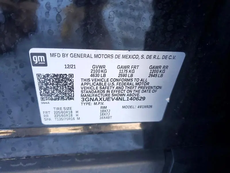 2022 CHEVROLET EQUINOX LT  