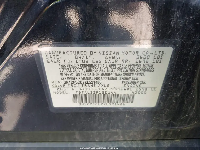 2019 NISSAN KICKS SV