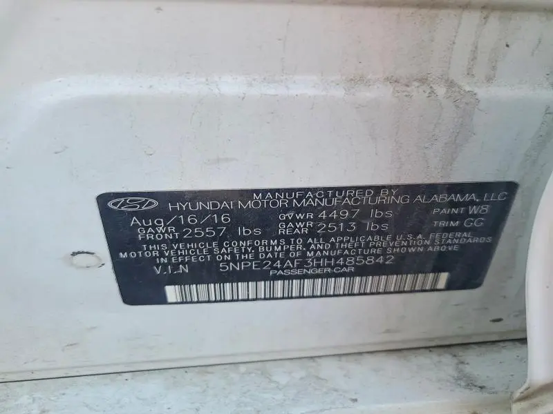2017 HYUNDAI SONATA SE  