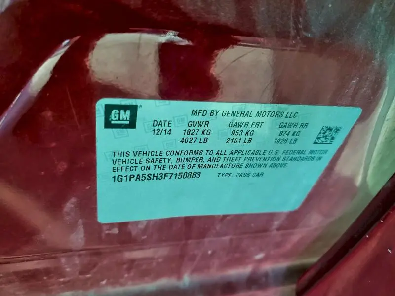 2015 CHEVROLET CRUZE LS  