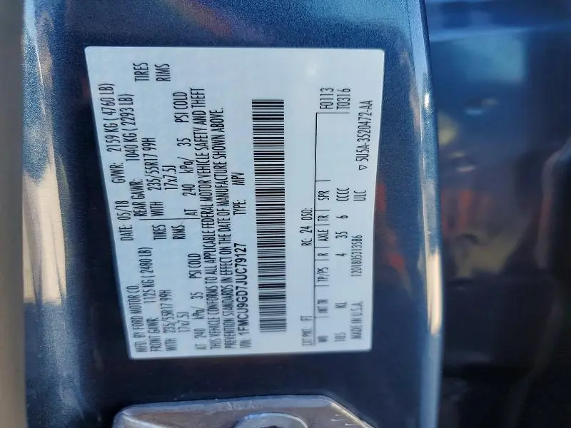 2018 FORD ESCAPE SE  
