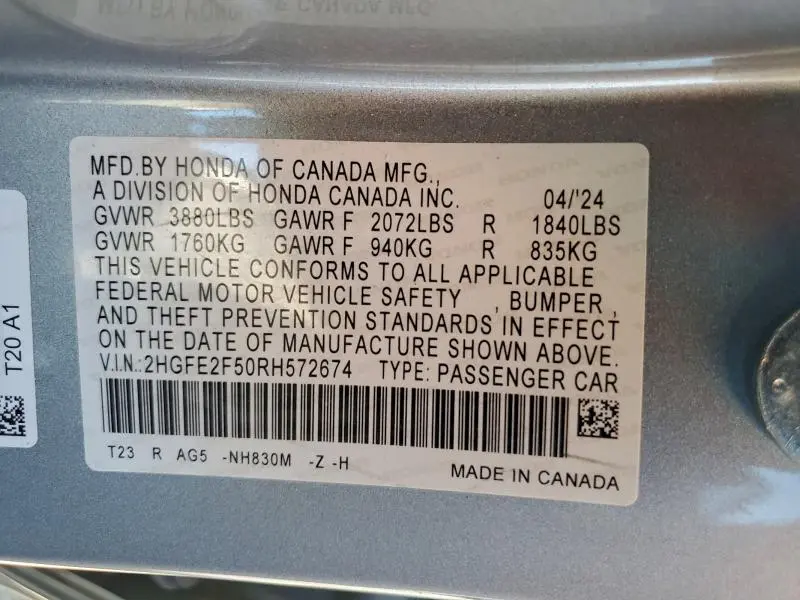 2024 HONDA CIVIC SPORT  