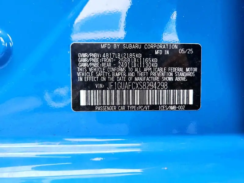 2025 SUBARU IMPREZA SPORT  