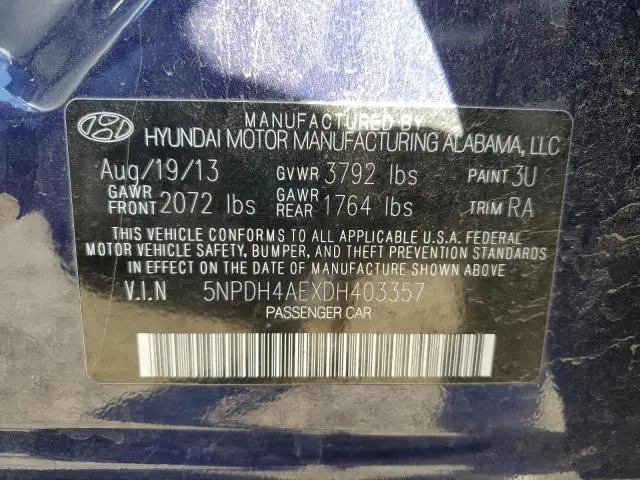 2013 HYUNDAI ELANTRA GLS  