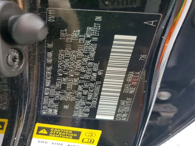 2011 TOYOTA HIGHLANDER LIMITED  