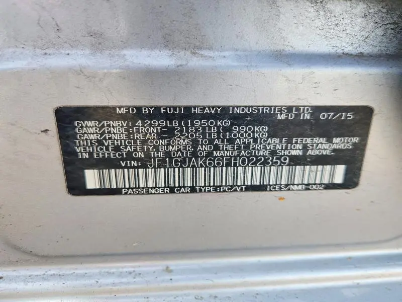 2015 SUBARU IMPREZA PREMIUM PLUS  