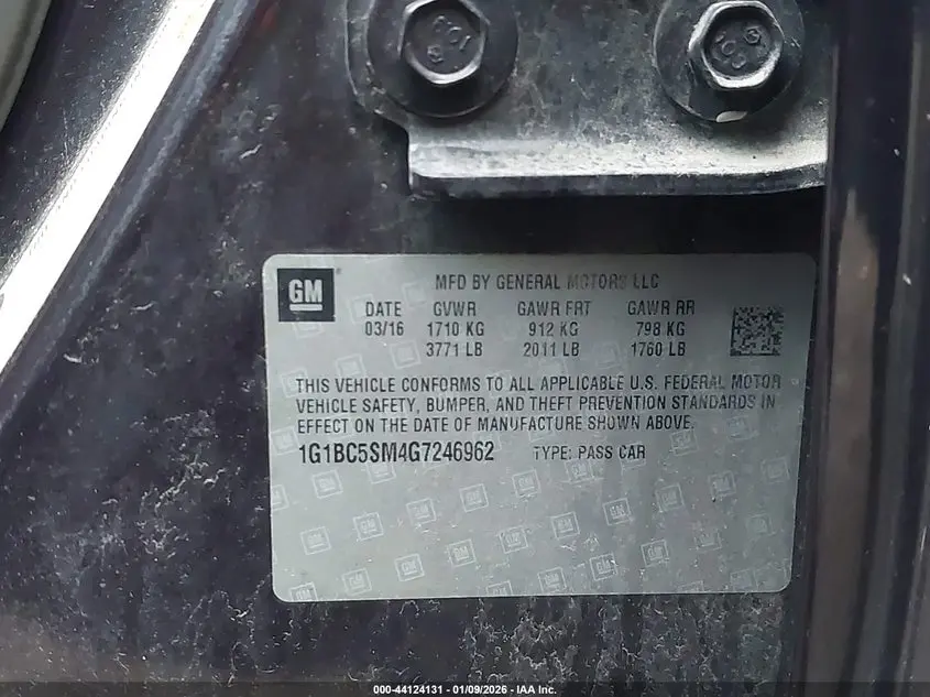 2016 CHEVROLET CRUZE LS AUTO