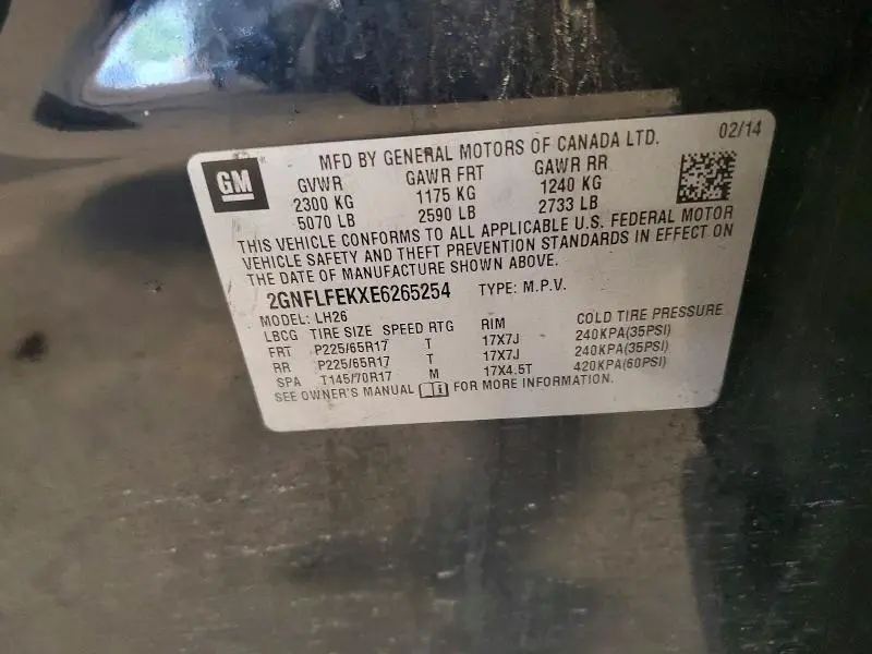 2014 CHEVROLET EQUINOX LT  