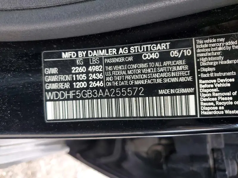 2010 MERCEDES-BENZ E 350  