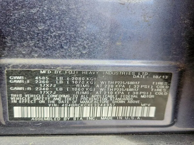 2014 SUBARU OUTBACK 2.5I LIMITED  