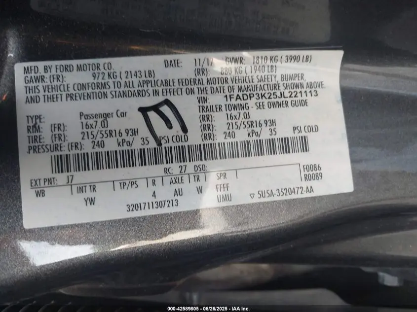 2018 FORD FOCUS SE