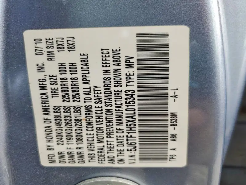 2010 HONDA ACCORD CROSSTOUR EXL  