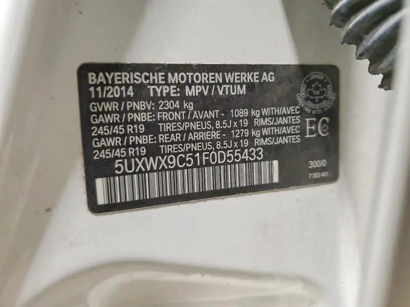 2015 BMW X3 XDRIVE28I  