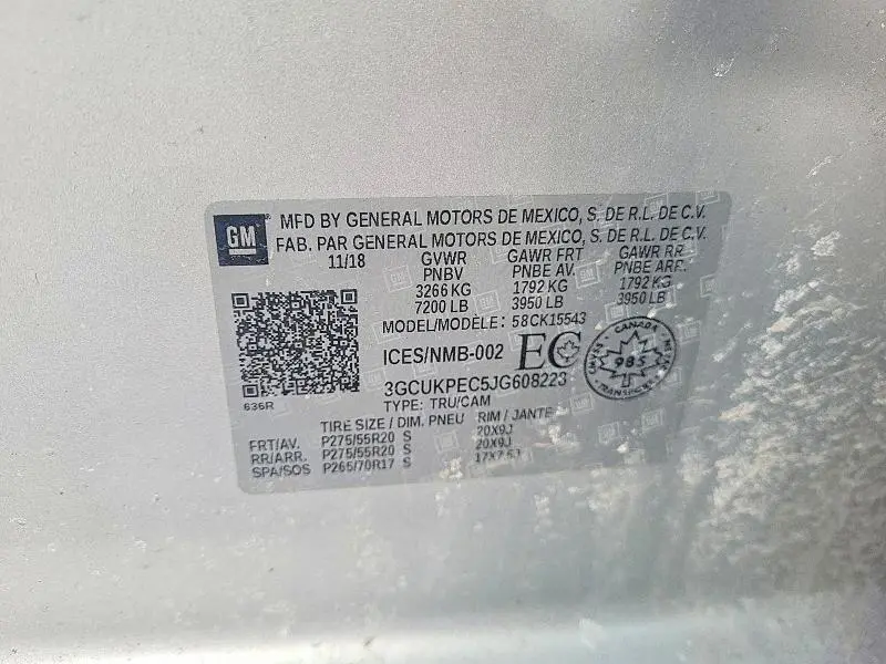 2018 CHEVROLET SILVERADO K1500 CUSTOM  