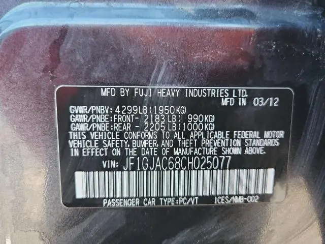 2012 SUBARU IMPREZA PREMIUM  