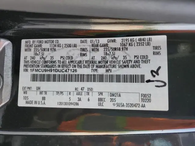 2013 FORD ESCAPE SEL  