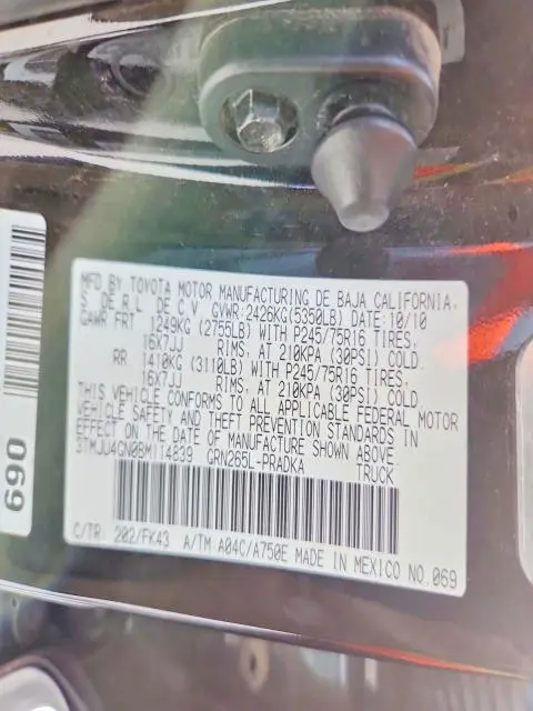 2011 TOYOTA TACOMA PRERUNNER V6  