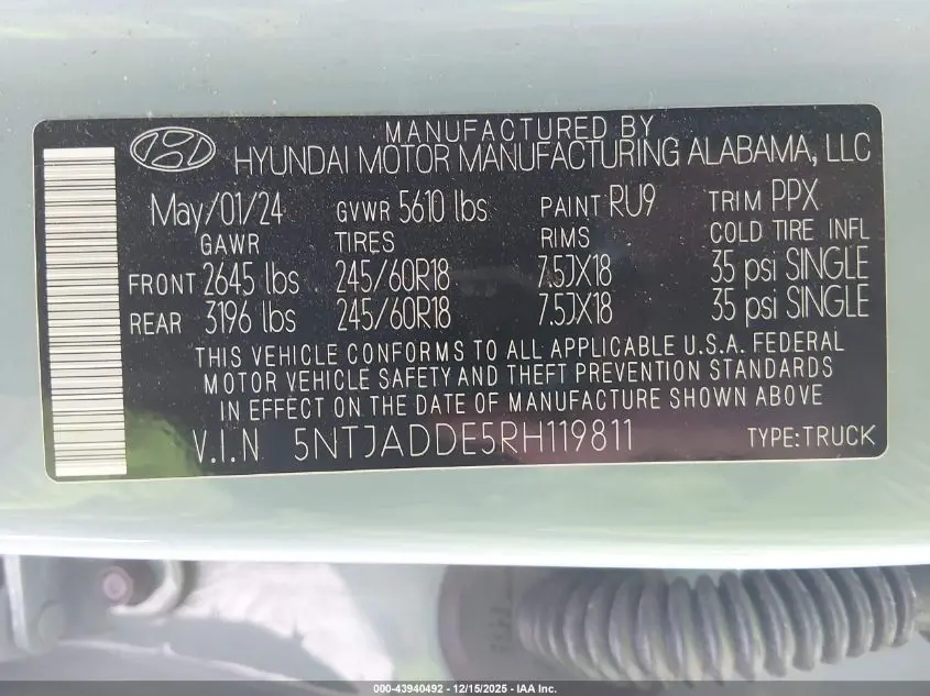 2024 HYUNDAI SANTA CRUZ SE