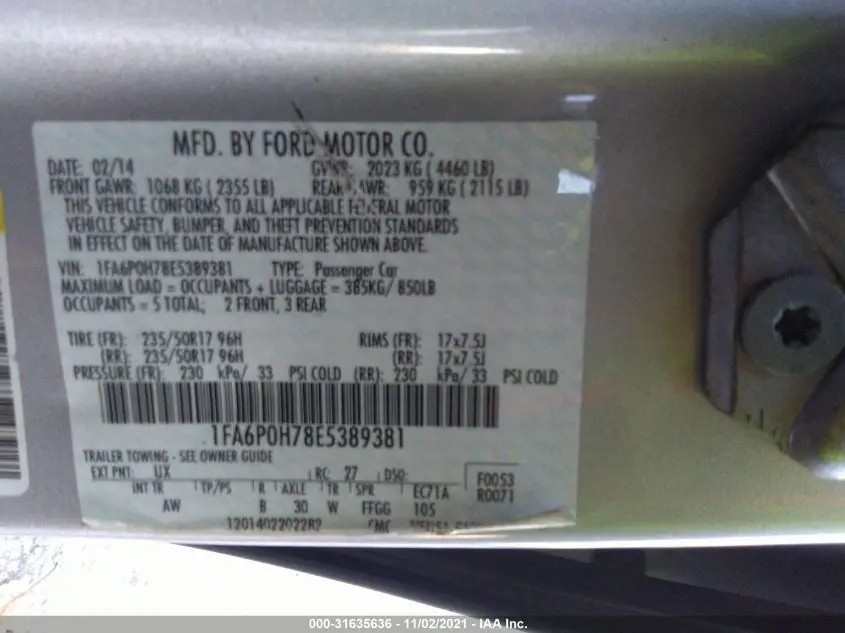 2014 FORD FUSION SE