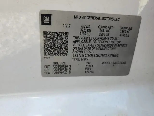 2018 CHEVROLET TAHOE C1500 LT  