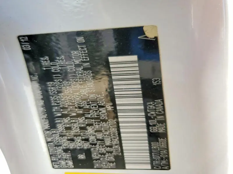 2012 LEXUS RX 350 BASE  