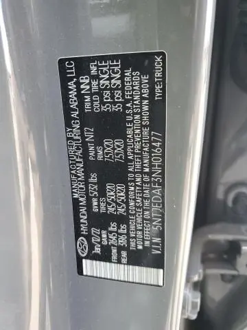 2022 HYUNDAI SANTA CRUZ LIMITED  