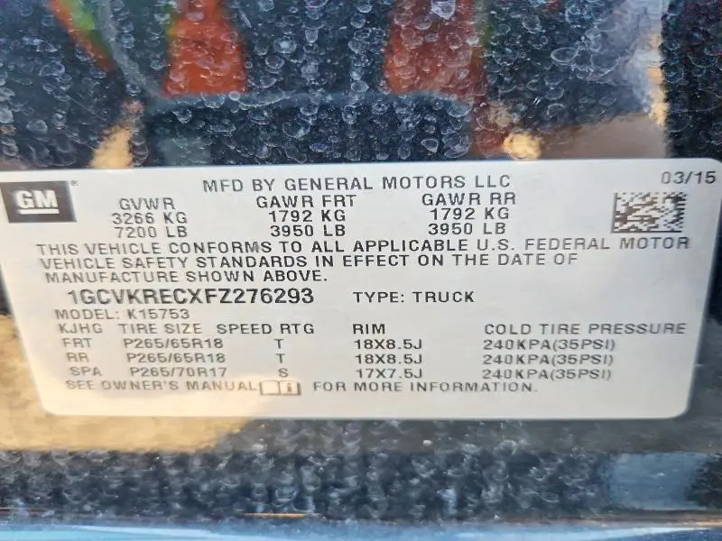 2015 CHEVROLET SILVERADO K1500 LT  