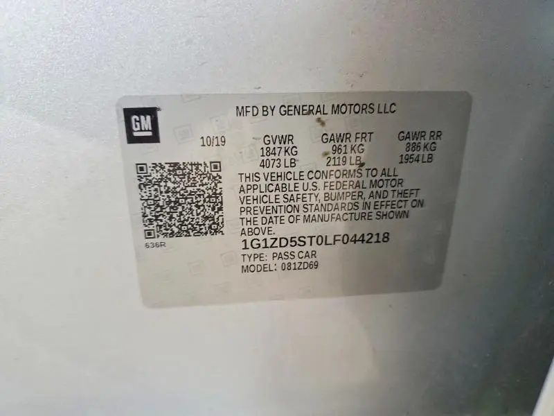 2020 CHEVROLET MALIBU LT  