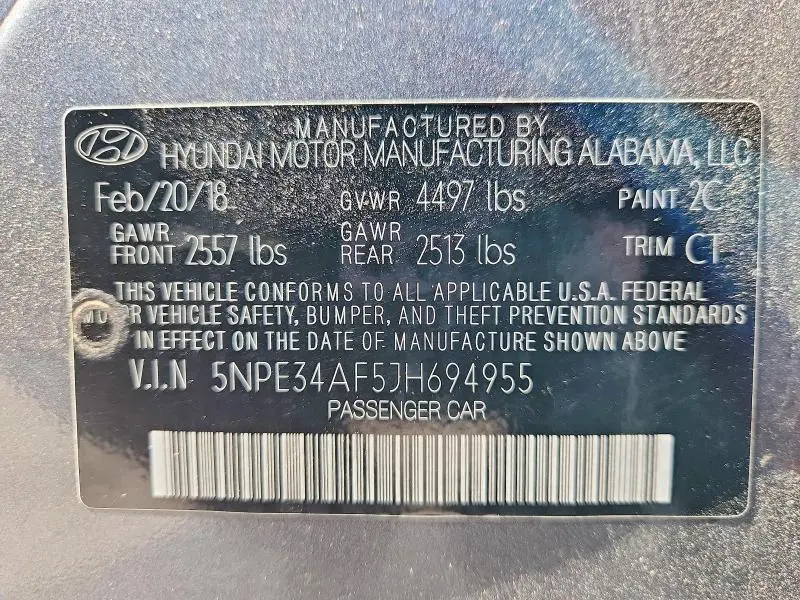 2018 HYUNDAI SONATA SPORT  