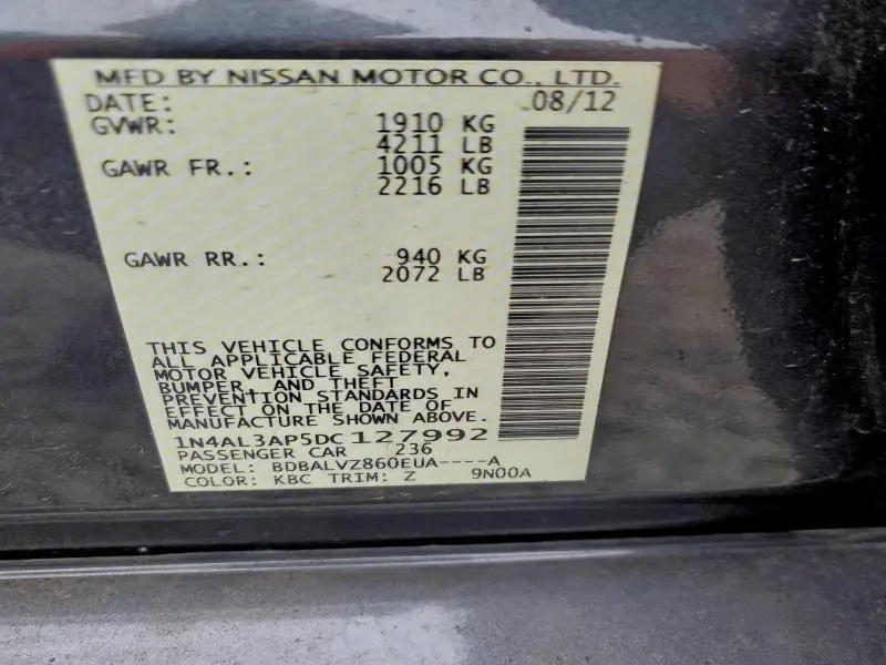 2013 NISSAN ALTIMA 2.5  