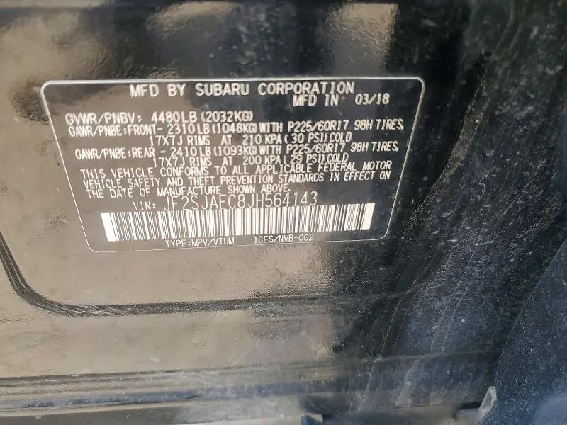 2018 SUBARU FORESTER 2.5I PREMIUM  