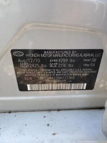 2011 HYUNDAI SONATA GLS  