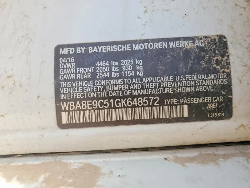2016 BMW 328 I SULEV  