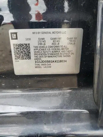 2019 CHEVROLET SONIC LT  