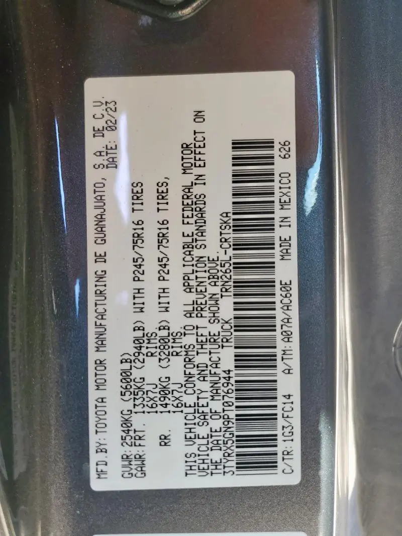 2023 TOYOTA TACOMA ACCESS CAB  