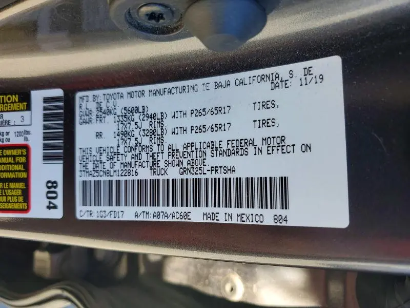 2020 TOYOTA TACOMA DOUBLE CAB  