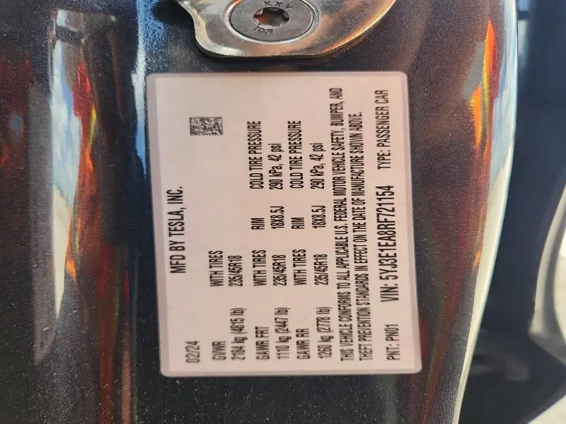 2024 TESLA MODEL 3   