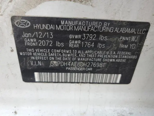 2013 HYUNDAI ELANTRA GLS  