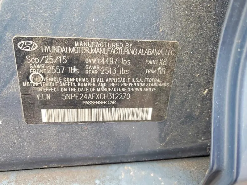2016 HYUNDAI SONATA SE  