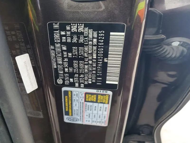 2016 KIA SORENTO EX V6  