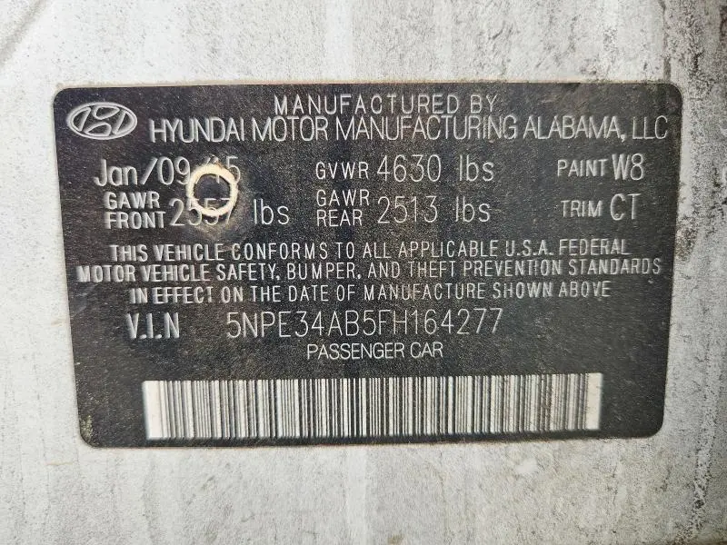2015 HYUNDAI SONATA LIMITED 2.0T  