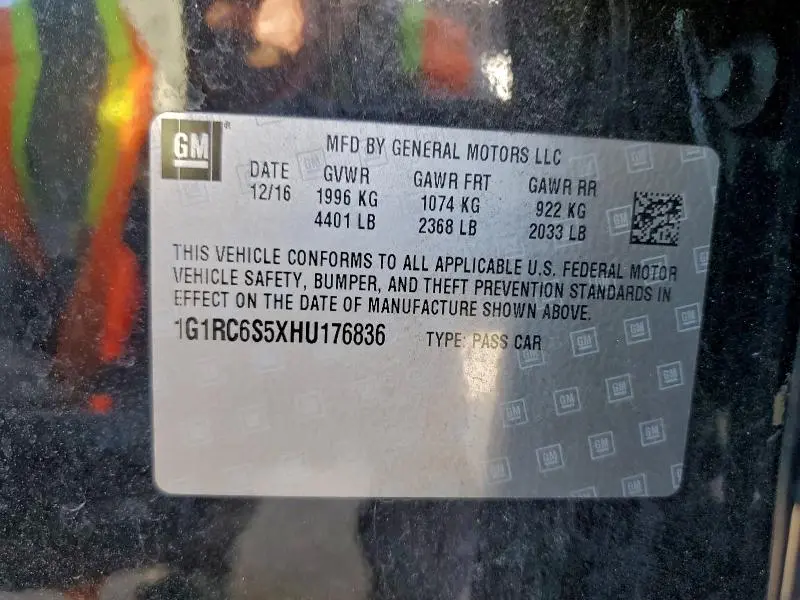 2017 CHEVROLET VOLT LT  