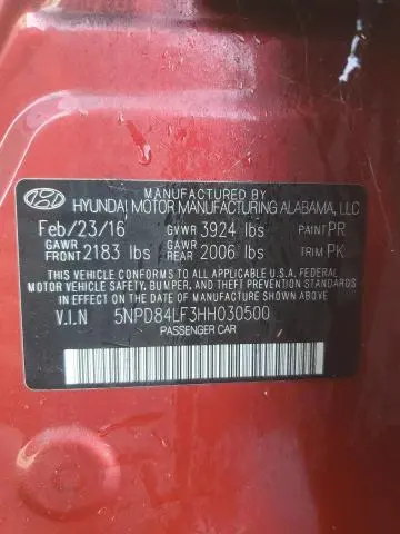 2017 HYUNDAI ELANTRA SE  