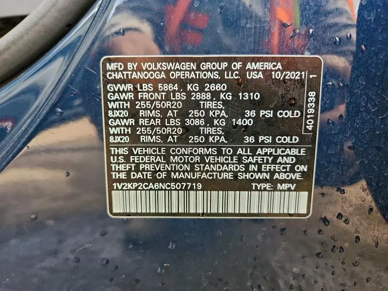 2022 VOLKSWAGEN ATLAS SE  