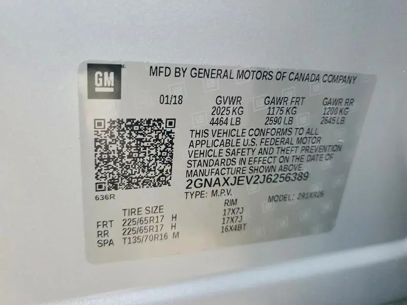 2018 CHEVROLET EQUINOX LT  