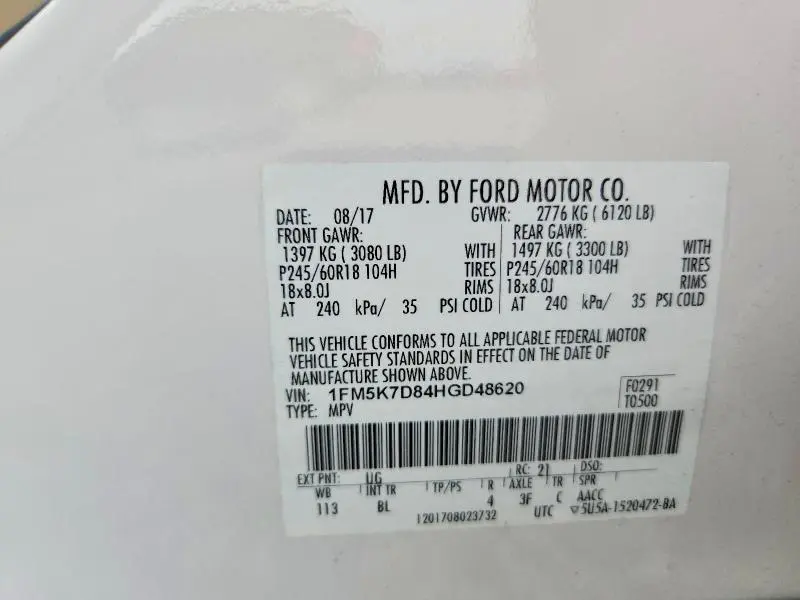 2017 FORD EXPLORER XLT  