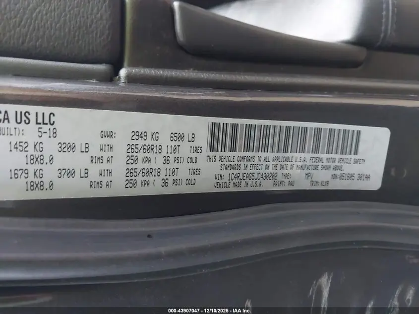 2018 JEEP GRAND CHEROKEE LAREDO E 4X2