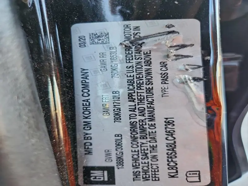 2020 CHEVROLET SPARK 2LT  