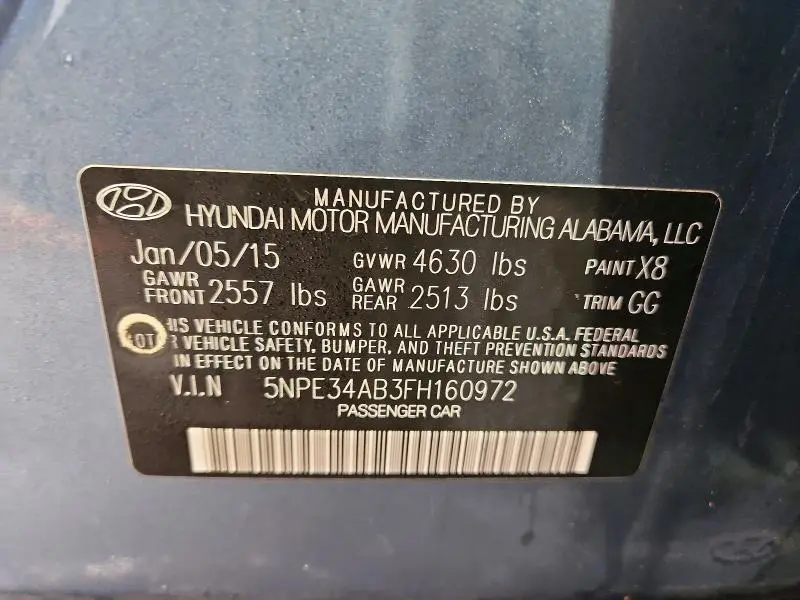 2015 HYUNDAI SONATA SPORT 2.0T  