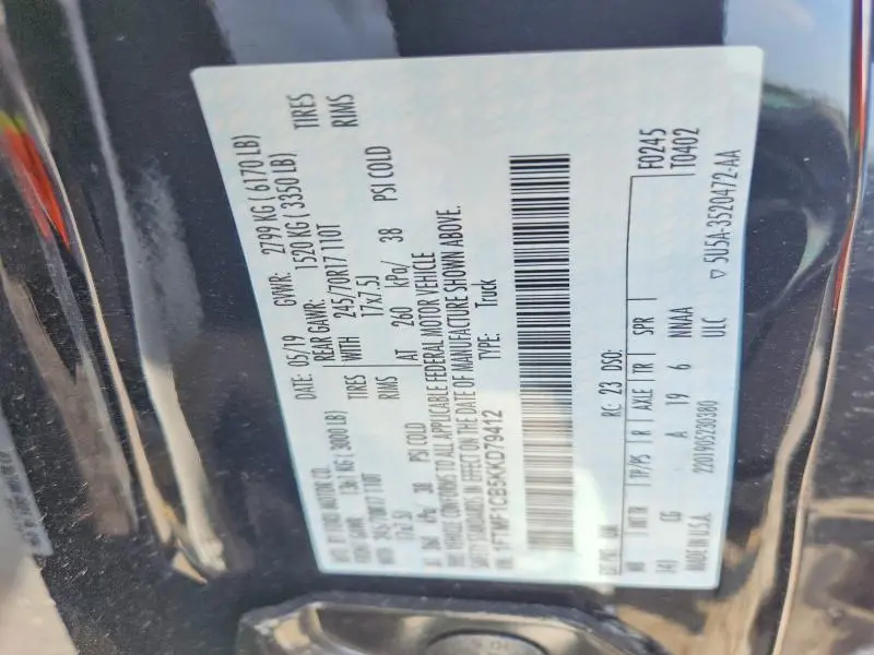 2019 FORD F150   